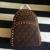 MICHAEL Michael Kors Abbey Studded Logo Backpack Coffee