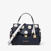MICHAEL Michael Kors Bristol Small Floral Applique Leather Satchel Navy Blue