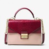 MICHAEL Michael Kors Sloan Color-Block Leather and Logo Satchel Pink/Rose