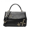 MICHAEL Michael Kors Ava Small Floral Leather Satchel Black