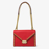 MICHAEL Michael Kors Whitney Large Stud Leather Convertible Shoulder Bag Red