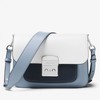MICHAEL Michael Kors Sloan Editor Color-Block Leather Shoulder Bag Sky Blue/White