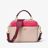 MICHAEL Michael Kors Mott Mini Color-Block Pebbled Leather Crossbody Pink
