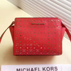 MICHAEL Michael Kors Selma Medium Perforated-Leather Messenger Red