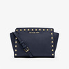 MICHAEL Michael Kors Selma Medium Studded Saffiano Leather Messenger Navy Blue