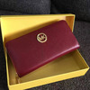 MICHAEL Michael Kors Fulton Zip-Around Leather Continental Wallet Burgundy