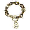 Cheap Michael Kors Gold-Tone Tortoise Acetate Toggle Bracelet