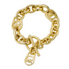 Cheap Michael Kors Gold-Tone Logo Locks Charm Toggle Bracelet