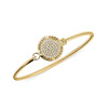 Cheap Michael Kors Gold-Tone Pave Crystal Logo Disc Bangle Bracelet