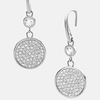 Cheap Michael Kors Silver-Tone Pave Crystal Disc Drop Earrings