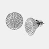 Cheap Michael Kors Silver-Tone Pave Concave Crystal Stud Earrings