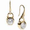 Cheap Michael Kors Gold-Tone Crystal Padlock Drop Earrings