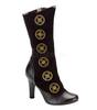 Steampunk High Heel Calf Boot Spat Brown Black