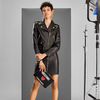 Moschino Loves Printemps Women Long Sleeves Overcoat Black