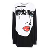 Moschino Crying Eyes Womens Long Sleeves Minidress Black