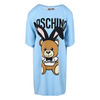 Moschino Playboy Bear Women Short Sleeves Short Dress Sky Blue