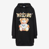 Moschino Christmas Teddy Women Long Sleeves Fleece Dress Black