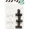 Heidi Swapp Bulldog Clips -6 шт -Black/White