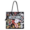 Moschino Badges Patch Women Leather Tote Black