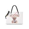 Moschino Paper Bear Women Leather Tote White