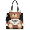 Moschino Cross Bear Women Leather Tote Black