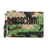 Moschino Military Couture Women Quilted Techno Fabric Clutch Military Green