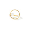 Lisa Smith Золотистое кольцо с кругом и белой жемчужиной