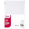 Mead Loose Leaf Paper, Filler Paper, Wide Ruled, 200 Sheets, 10-1/2" x 8", 3 Hole Punched, 1 Pack (15200)