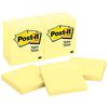 Post-it 654 Notes, 3 in x 3 in, Canary Yellow, 12 Pads/Pack, 100 Sheets/Pad