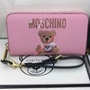Moschino Paper Bear Women Leather Wallet Pink