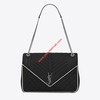 SAINT LAURENT CLASSIC SOFT ENVELOPE IN MIXED MATELASSE LEATHER BLACK/WHITE