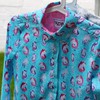 Бирюзовая рубашка с розовыми единорогами