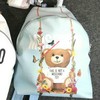 Moschino Botanical Bear Womens Medium Leather Backpack Sky Blue