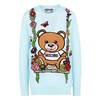 Moschino Botanical Bear Womens Long Sleeves Sweater Sky Blue