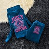 Juicy Couture Embroidery JC Velour Tracksuit 3225 2pcs Women Suits Pink