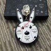 MCM Mini Vistos Rabbit Key Holder In White