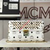 MCM Medium Millie Diamond Visetos Flap Crossbody In White