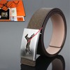 Hermes Constance Running Horse Belt Leather Palladium Hardware In Grey