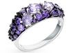 Кольцо с фиолетовыми камнями