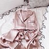 Beige / Rose Contrast Contour Classic Pyjamas Suit