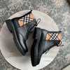 Burberry Vintage Check Detail Leather Boots In Beige