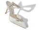 MANOLO BLAHNIK LURUM Off-White Satin Crystal Embellished Mules