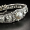 VIENNESE NATURAL BUTTON PEARL AND DIAMOND BRACELET