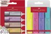 Faber-Castell 154640+154610 Metallic Textmarker Textliner 4er Pastell