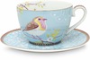 PIP STUDIO Floral Blau Cappuccino Tasse mit Untertasse 0,28 l