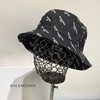 Balenciaga Logo Printted Bucket Hat Cotton In Black