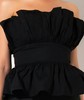 Black ruffle strapless top