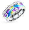 Серебряное кольцо с фианитами и витражными эмалями (Подробнее: https://sunlight.net/catalog/silver/ring214238.html)