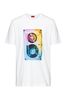 Boss Cotton-jersey T-shirt with cassette-tape graphic print Style Dours - 50428216