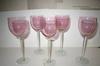 Винтажные бокалы розового стекла